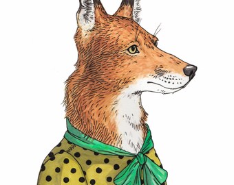 Mrs. Fox Illustration - Archival Print