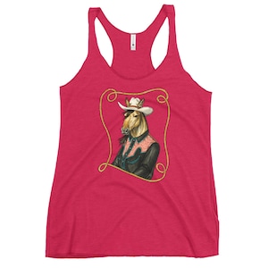 Horse - Cowgirl - Women&#39;s Racerback Tank