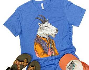 Mountain Goat Climber - Unisex grafisch T-shirt met korte mouwen