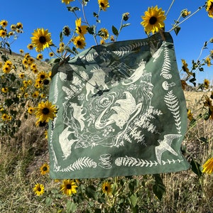 Camp Critters - Olive + Cream - 100% Cotton