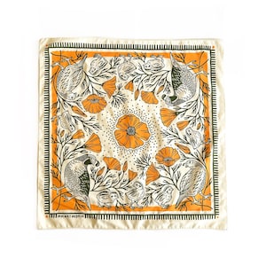 California Quail Poppies 100% Cotton Bandana image 1