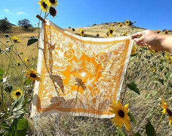 Blooming Bandana - Goldenrod - Wildflower + Pollinators - 100% Cotton