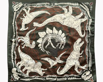 Dino Digs - 2 Color Screen Print Design - 100% Cotton Bandana