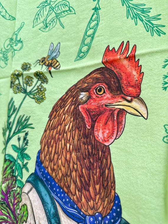 Chicken + Vegetables - Garden - Tea Towel - Etsy