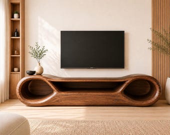 Handmade Solid Walnut TV Stand | Organic Modern Media Console
