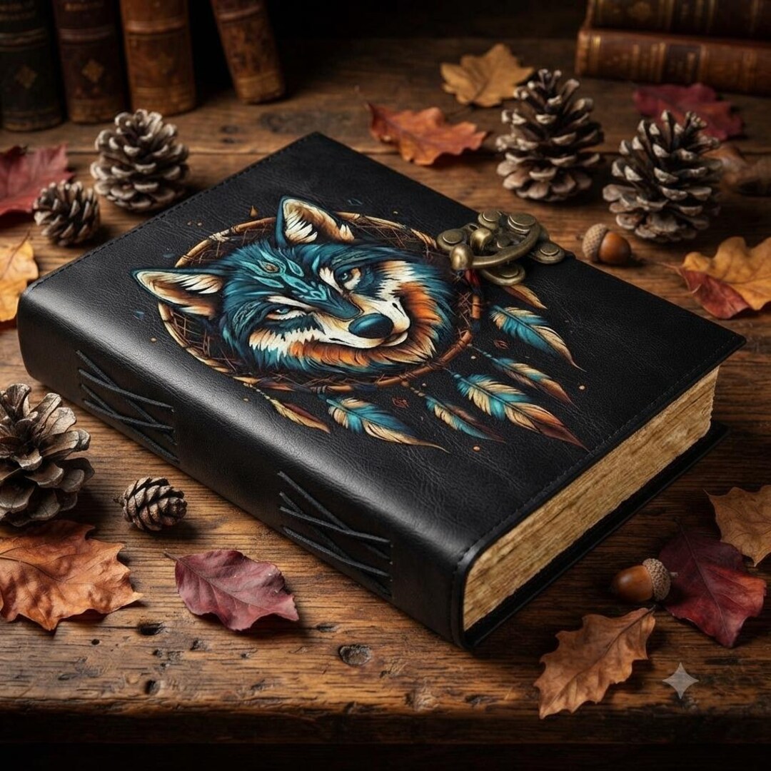 Fox Leather Grimoire Journal – Vintage Spell Book, Deckle Edge Paper ...