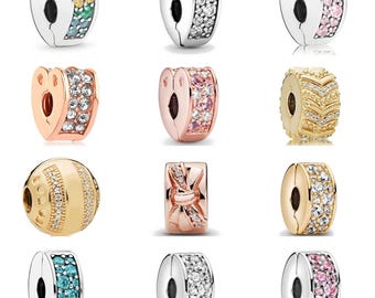 Ciondoli in argento sterling 925 compatibili con braccialetti Pandora, ideali per la creazione di gioielli fai da te da donna, perline alla moda per braccialetti.