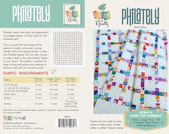 Modèle de courtepointe philatélique moderne, timbre-poste, patchwork, découpe facile et agréable
