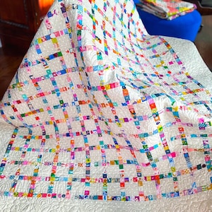 Modello di trapunta filatelica, francobollo moderno, patchwork, taglio di precisione, facile da realizzare immagine 2
