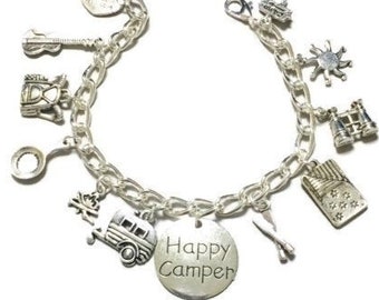 Camping Bracelet - Camping Jewelry - Love to Camp - Camping Gift - Jewelry - Camping Gift- Camper Jewelry - RV- Motor Coach Charm