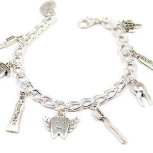 Dental Jewelry - Dental Hygienist   - Dentist Bracelet -  Dental Bracelet -