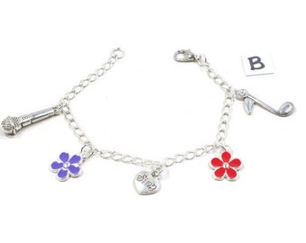 Girls Music Bracelet - Love to Sing Gift - Girls Jewelry - Microphone Charm - Music Jewelry - Music Note - Girls Music Recital Gift G37