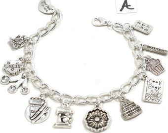 Baking  Bracelet, Baking Bracelet Gift, Cooking  Bracelet, Chef Bracelet, Baking Jewelry, Cooking Bracelet, Baking Charms Gift