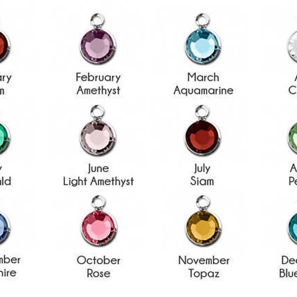 Birthstone Charm - Swarovski Birthstone - Charms for Bracelet - Charm Pendant - Add a Charm - Birthstone Jewelry - Birthstones