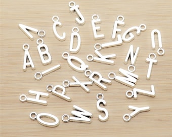 Initials -  Initial Charms - Charms fo Bracelet - Block Letter Charm - Add-On Charms - Personalized Charm - Silver Charms