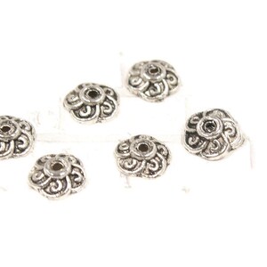 Grosshandel Perlenkappen, Pewter Perlenkappe, Silber Perlenkappe, 3 x 9 mm Perlenkappe, Grosshandel Zubehör, Zubehör