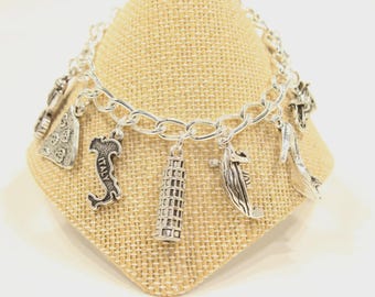 Italy Bracelet - Gondola - Italy Jewelry - Venice Jewelry - Europe Bracelet - Italy Gift - Italy - European Bracelet - Italian