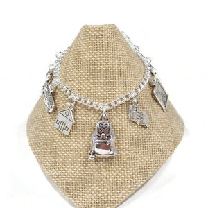 Girls Preschool -Graduation Charm Bracelet -Girls School Bracelet- Girls jewelry- Girls Charm Bracelet Backpack Crayons Bus School House - image 3