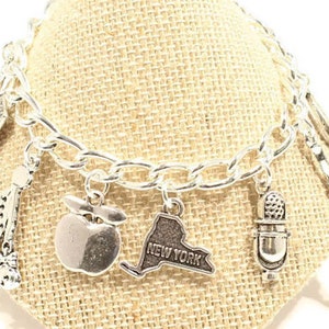 Bracelet new-yorkais, souvenir de New York, cadeau de New York, cadeau de New York, bijoux grosse pomme, cadeau de New York, Love New York, NYC
