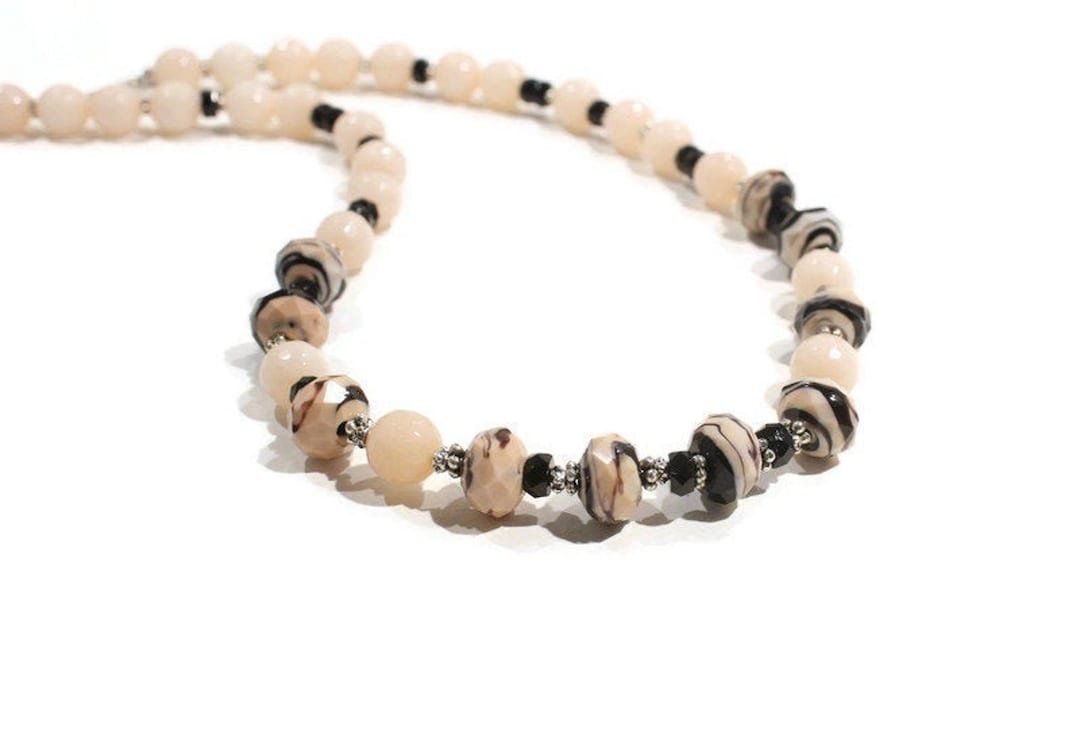 Neutral Necklace Blush Color Necklace Tan Necklace Custom Etsy