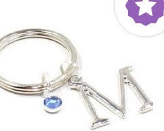 Large Initial - Initial Jewelry - Initial Keyring - Initial Keychain - Initial Gift