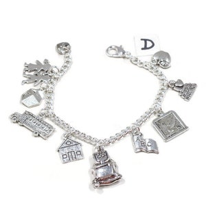 Girls Preschool -Graduation Charm Bracelet -Girls School Bracelet- Girls jewelry- Girls Charm Bracelet Backpack Crayons Bus School House - image 5