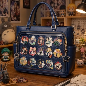 Sac Ita en cuir véritable, fourre-tout pour épingles, collection d'anime, sac à bandoulière structuré