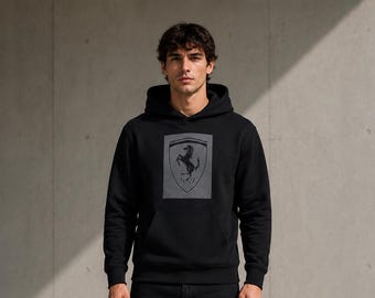 Sweat à capuche de luxe cheval noir avec écusson Streetwear pour homme pull à capuche unisexe sweat à capuche graphique minimaliste décontracté sweat à capuche surdimensionné cadeau pour lui