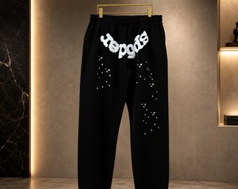 Schwarze Jogger Jogginghose Star Grafik Streetwear Hose Unisex Relaxed Fit Lässige Lounge Hose