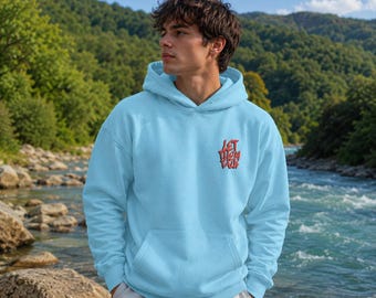 Let Them Talk Hoodie Light Blue Unisex Hoodie Minimalist Graphic Hoodie Streetwear Pullover Hoodie Gift for Men Women