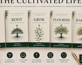 The Cultivated Life Christian Workbook Bundle | 5-Volume Faith-Based Digital Collection (PDF)