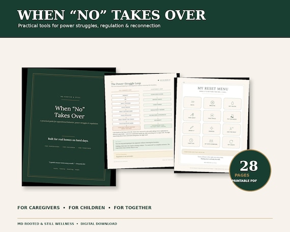 Oppositional Behavior Parenting Guide, Power Struggle & Regulation Tools, Printable PDF