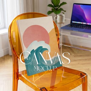 Canvas Mockup 5:7 Editable With Photoshop | Wall Art Mockup | Office Wall Art | Poster Display | PSD Smart Object | Instant Download