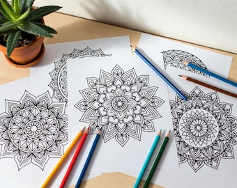 Enchanting Mandalas Coloring Book – 20 Hand-Drawn Printable Pages | Mindfulness & Stress Relief Digital Download