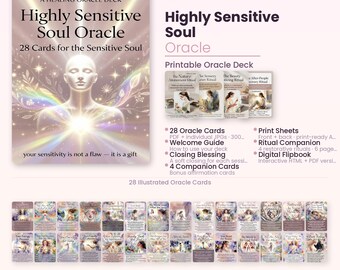 Highly Sensitive Soul Oracle — Printable Deck | Print at Home HSP Oracle Cards | 28 Cards + Ritual Guide | Instant Download