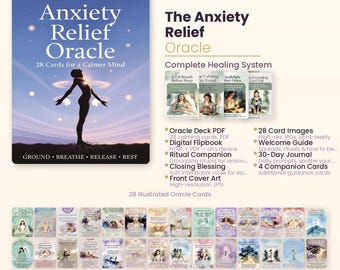 Anxiety Relief Oracle Preminum — Complete Healing Bundle | Printable Deck + 30-Day Journal + Ritual Guide
