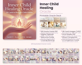 Inner Child Healing Oracle — Printable Oracle Deck PDF, Print at Home Cards + Ritual Guide | DIY Oracle