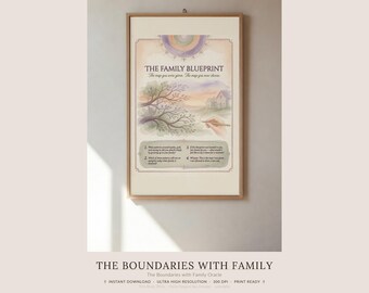 The Boundaries with Family Oracle Deck — Wall Art Bundle, 30 Digital Prints for Framing + Interactive Frame Designer App with 100 Frames