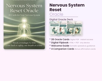 Nervous System Reset Oracle — Digital Healing Oracle Deck PDF | Instant Download | Somatic flipbook