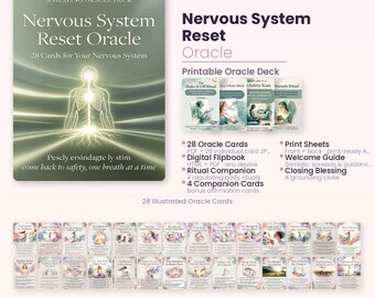 Nervous System Reset Oracle — Printable Oracle Deck | Print at Home | 28 Somatic Cards + Ritual Guide PDF