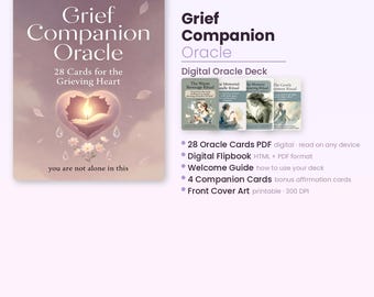 Grief Companion Oracle — Digital Deck PDF | Healing Cards for Loss | Instant Download | Flipbook included