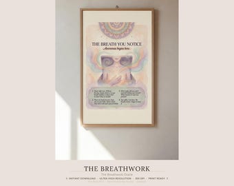 The Breathwork Oracle Deck — Wall Art Bundle, 30 Digital Prints for Framing + Interactive Frame Designer App with 100 Frames