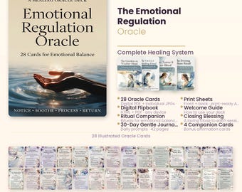 Emotional Regulation Oracle — Complete Healing Kit | 30-Day Journal + Printable Deck Bundle | Instant Download