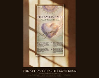 The Attract Healthy Love Oracle Deck — Wall Art Bundle, 30 Digital Prints for Framing + Interactive Frame Designer App with 100 Frames