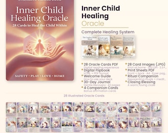 Inner Child Healing Oracle — Complete Bundle, Printable Deck + 30-Day Journal, Reparenting Kit | Poison