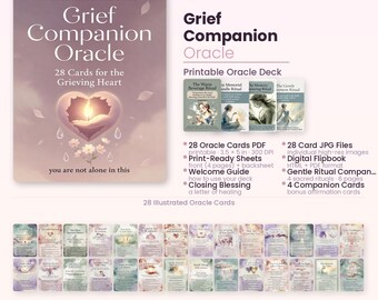 Grief Companion Oracle — Printable Card Deck | Print at Home Oracle | Healing Cards for Loss | PDF + JPG Bundle