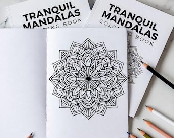 Tranquil Mandalas Coloring Book for Adults | 20 Hand-Drawn Mindfulness Designs | Stress Relief Printable PDF