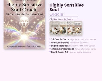 Highly Sensitive Soul Oracle — Digital Deck PDF | HSP & Empath Healing Cards | Flipbook | Instant Download