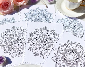 Lumina Mandalas Adult Coloring Book | 20 Feminine Intricate Designs for Mindfulness Stress Relief Spiritual Healing | Digital Printable PDF