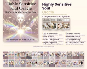 Highly Sensitive Soul Oracle — Complete Healing Kit | HSP Oracle Deck + 30-Day Journal + Ritual Guide | Instant Download Bundle